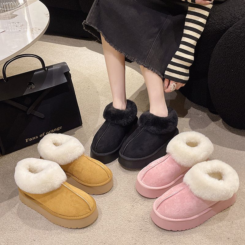 Women's Casual Solid Color Round Toe Cotton Shoes