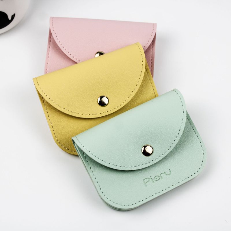 Women's Solid Color Pu Leather Flip Cover Kids Wallets