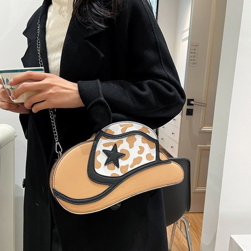 Women's Medium Polyester Cartoon Star Streetwear Oval Zipper Shoulder Bag