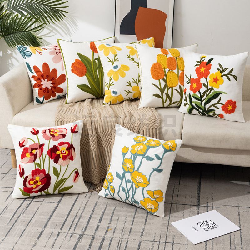 Elegant Glam Flower Canvas Pillow Cases
