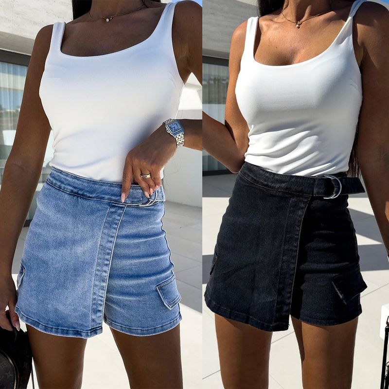 Women's Daily Street Streetwear Solid Color Shorts Jeans