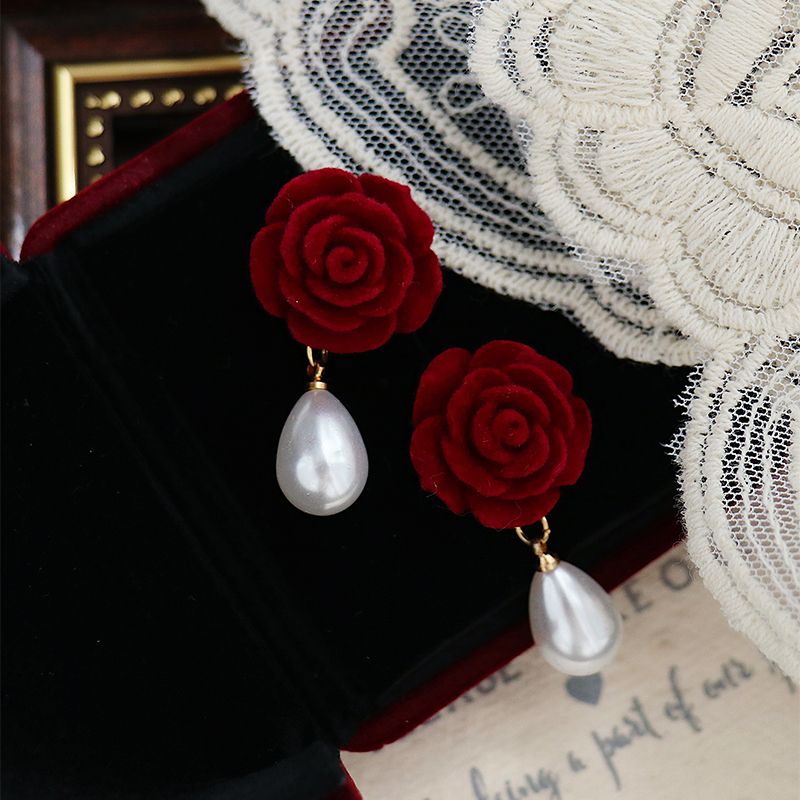 1 Pair Simple Style Color Block Patchwork Alloy Drop Earrings