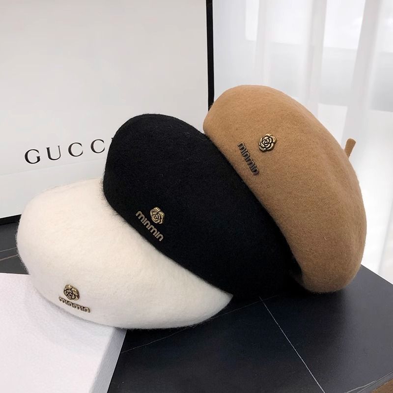 Women's Basic Simple Style Solid Color Eaveless Beret Hat