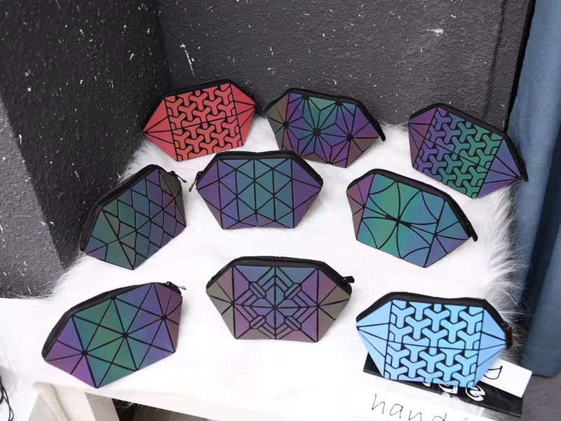 Vintage Style Geometric Pu Leather Square Makeup Bags