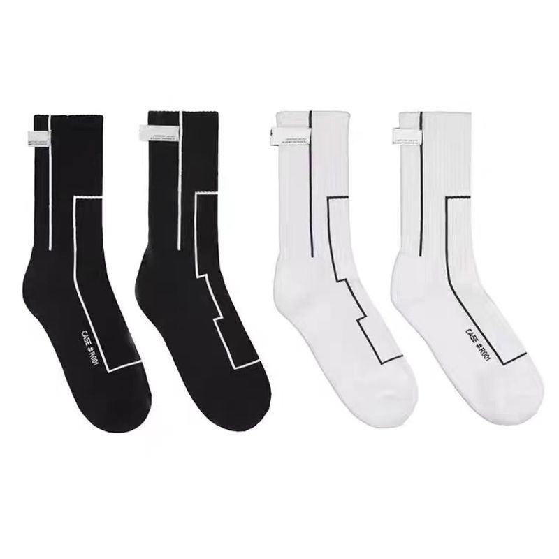 Unisex Simple Style Geometric Cotton Crew Socks A Pair