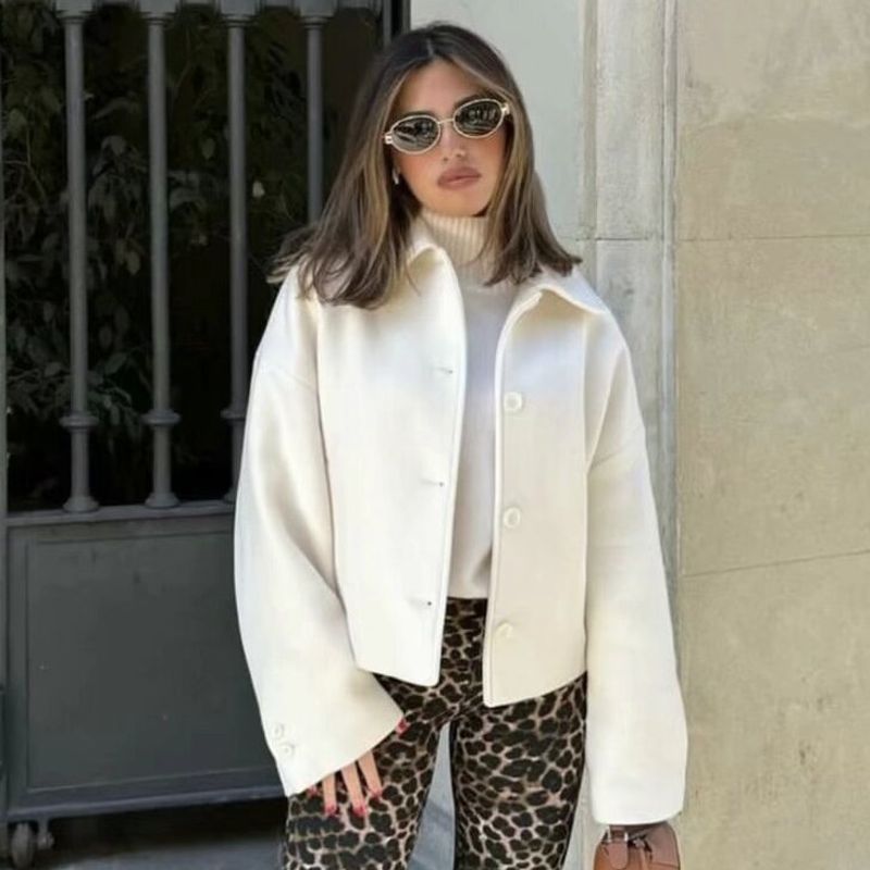 Women's Casual Elegant Solid Color Single Breasted Coat Woolen Coat