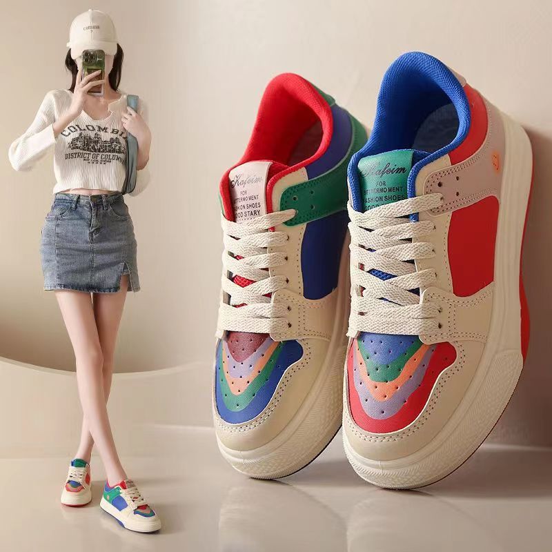 Women's Casual Color Block Round Toe Casual Shoes