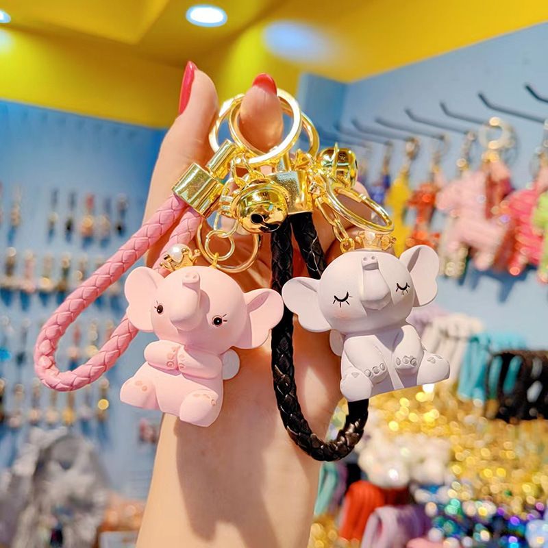Cute Elephant Resin Unisex Bag Pendant Keychain