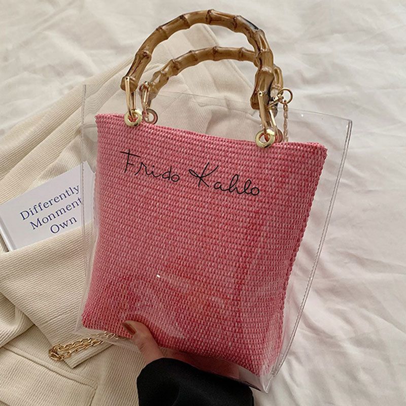 Women's Medium Polyester Letter Elegant Magnetic Buckle Handbag