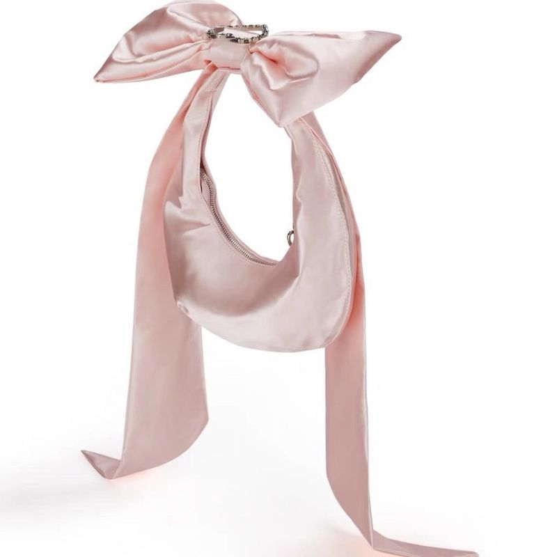 Women's Small Polyester Bow Knot Elegant Zipper Underarm Bag
