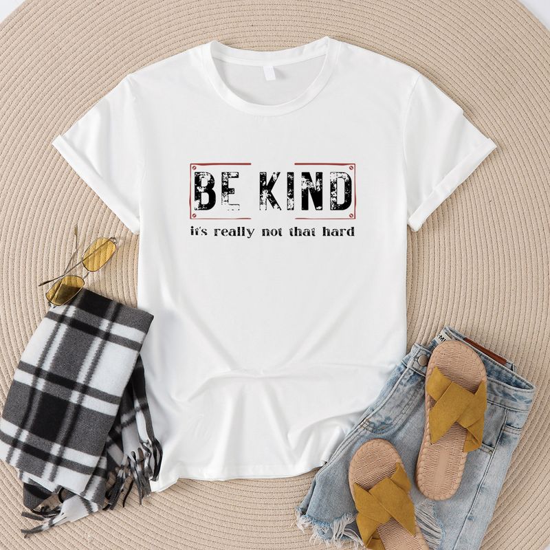 Women's T-shirt Short Sleeve T-Shirts Casual Letter