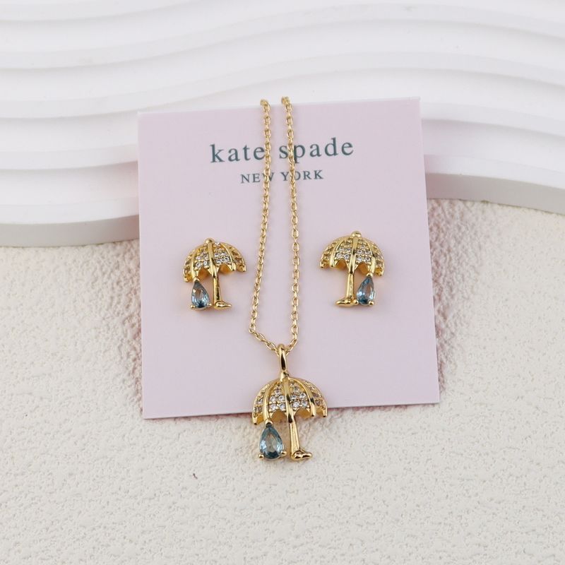 Copper Simple Style Classic Style Inlay Water Droplets Zircon Earrings Necklace
