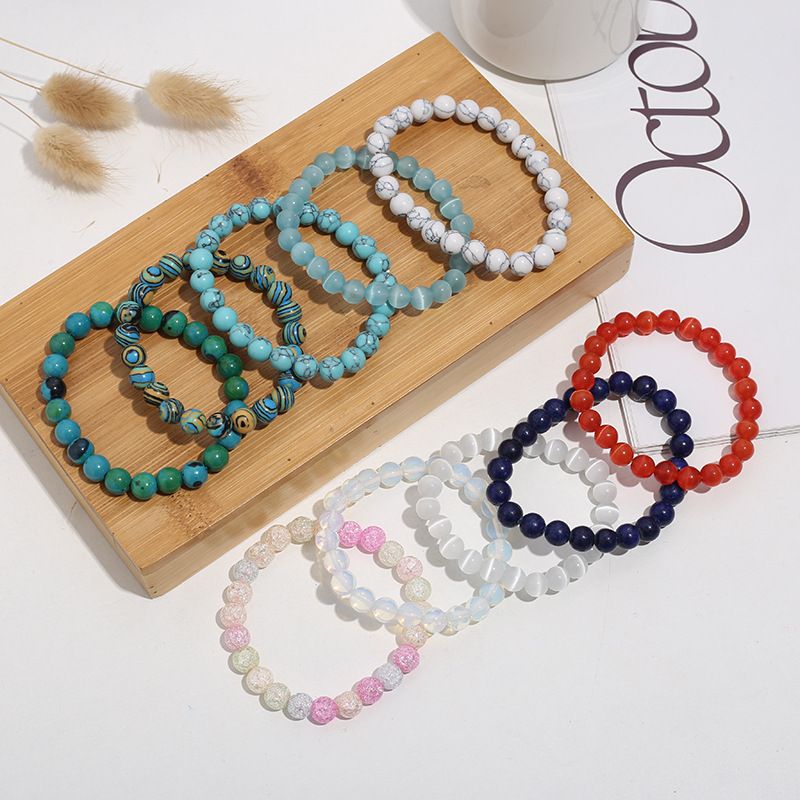Ethnic Style Crack Turquoise Glass Beaded Bracelets