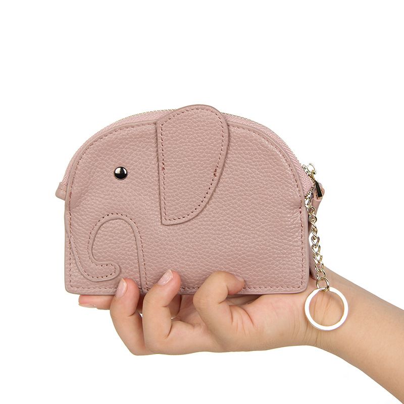 Porte-clés Mini Porte-monnaie En Cuir Porte-monnaie Éléphant Créatif Mignon