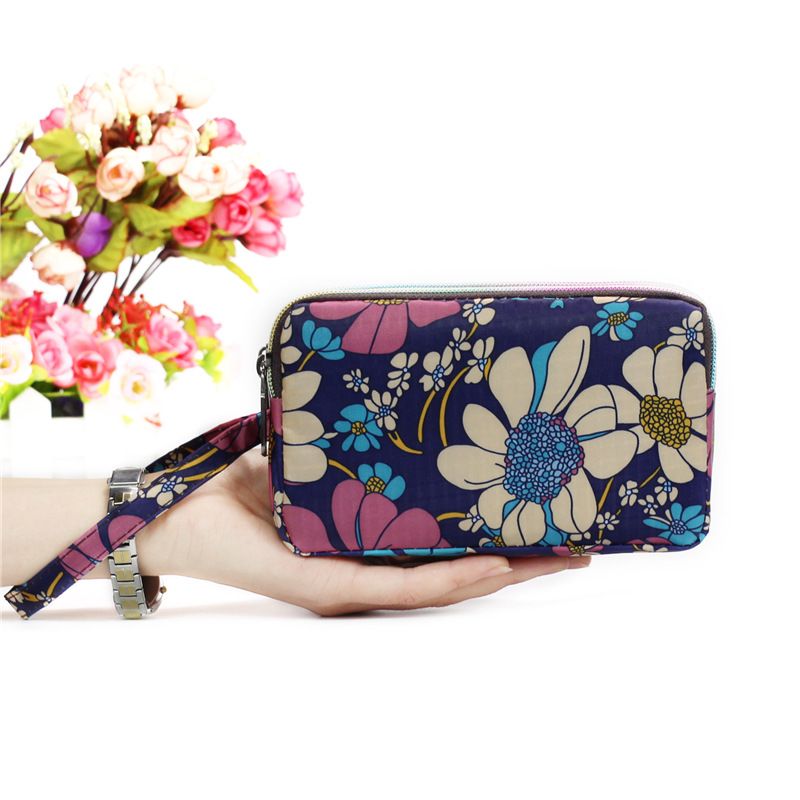 Women's Flower Oxford Cloth Zipper Wallets