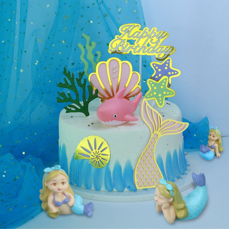 Mermaid Fish Paper Party Cake Decorating Supplies