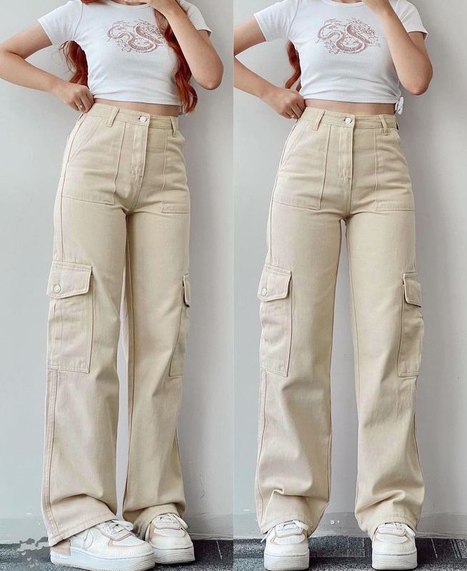 Femmes Du Quotidien Style Simple Couleur Unie Toute La Longueur Poche Pantalon Cargo