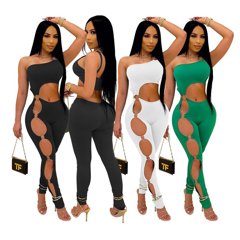 Women's Daily Sexy Solid Color Backless Jumpsuits