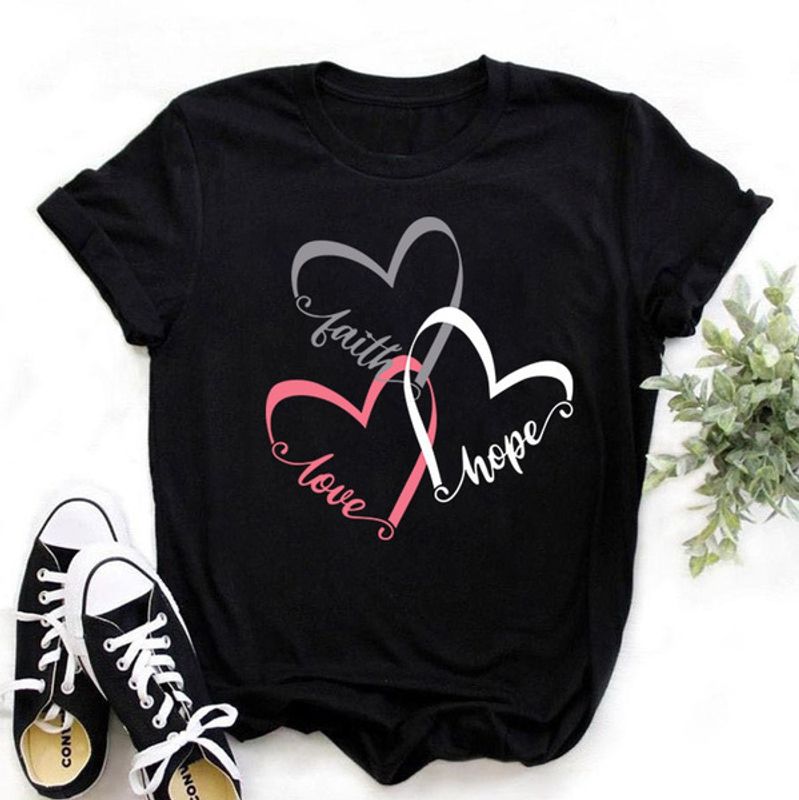 Women's T-shirt Short Sleeve T-shirts Casual Classic Style Streetwear Letter Heart Shape