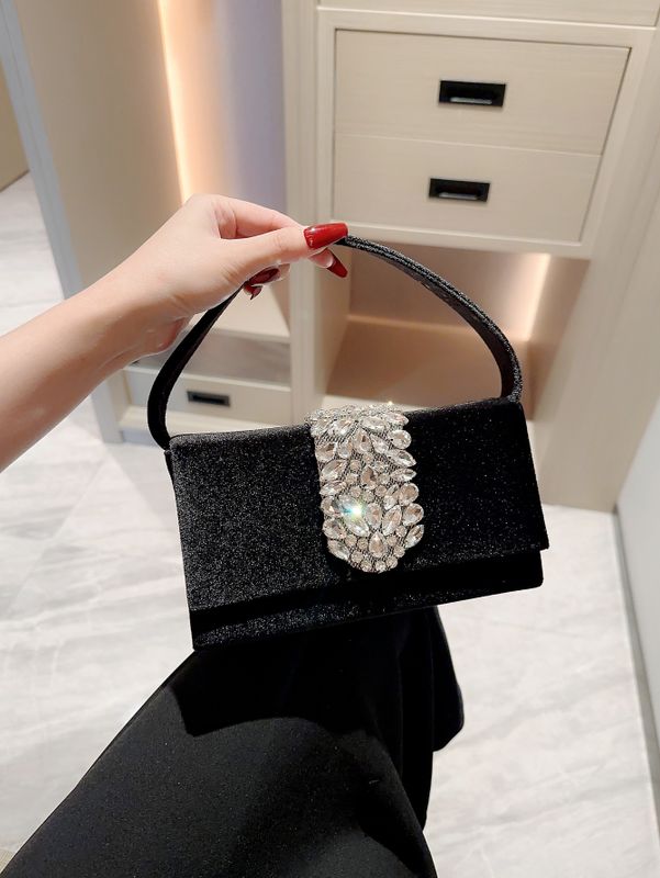 Mujeres Ante Bloque De Color Elegante Estilo Clásico Cuadrado Hebilla Bolso Bolso De Noche