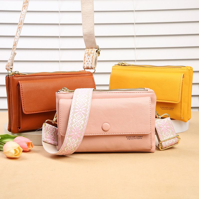 Women's All Seasons Pu Leather Solid Color Classic Style Square Zipper Phone Wallets