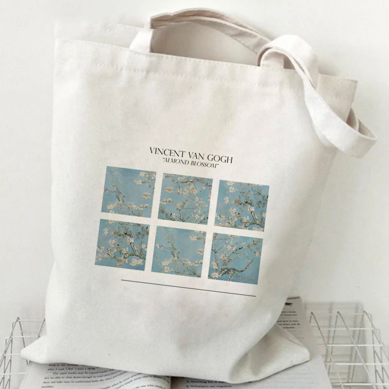 Women's Casual Oil Painting Landscape Shopping Bags