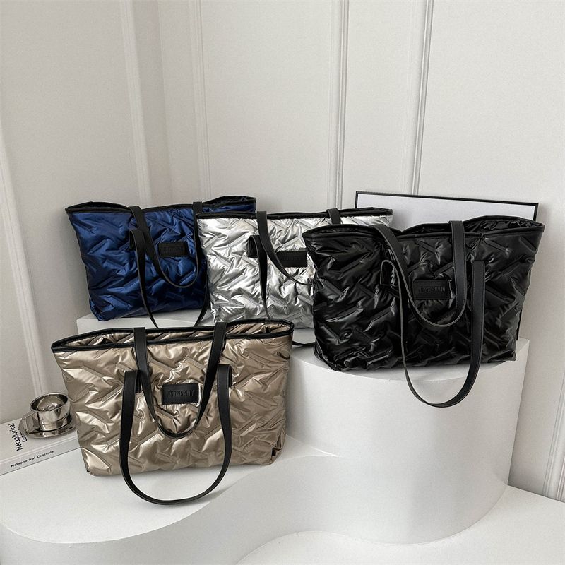 Women's Cotton Solid Color Classic Style Square Zipper Shoulder Bag