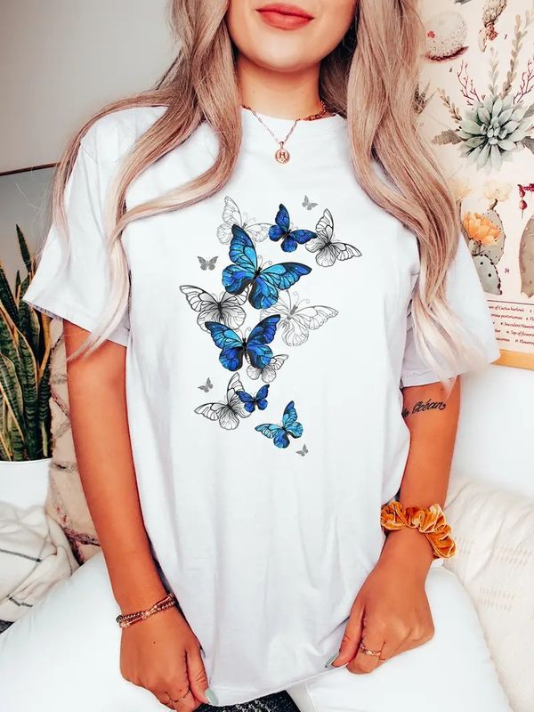 Women's T-shirt Short Sleeve T-Shirts Printing Vacation Solid Color