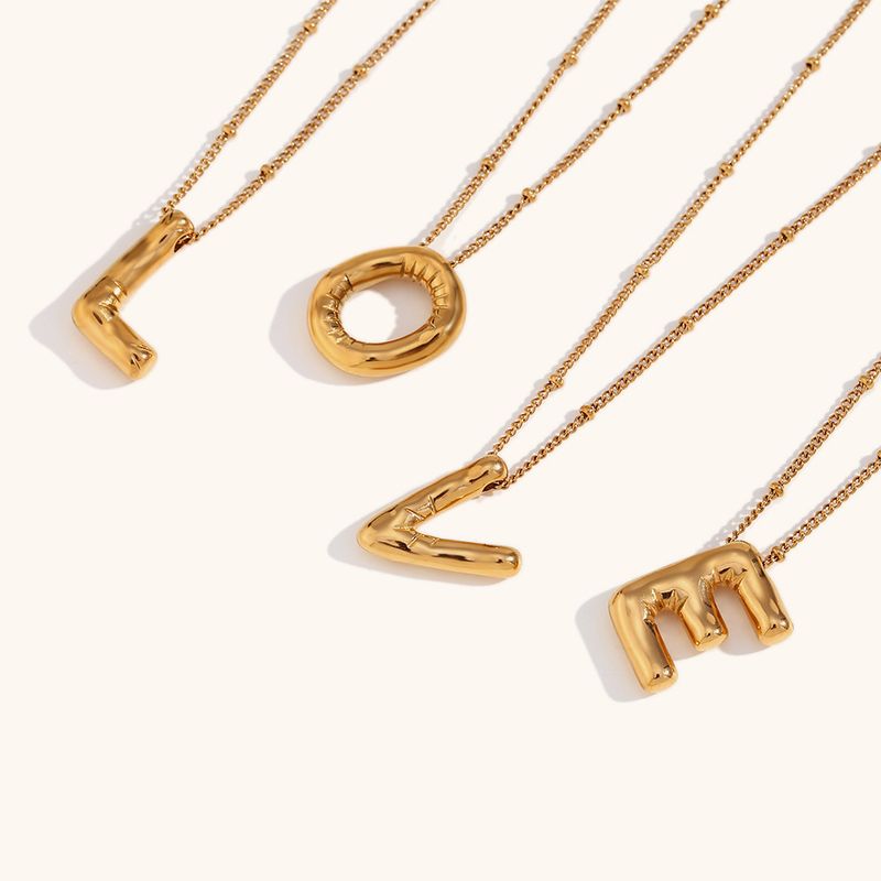 Ig Style Simple Style Letter Stainless Steel Plating 18k Gold Plated Pendant Necklace