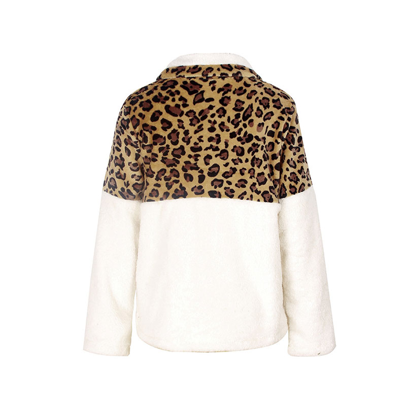 New Long-sleeved Sweater Leopard Pattern Stitching Top display picture 13