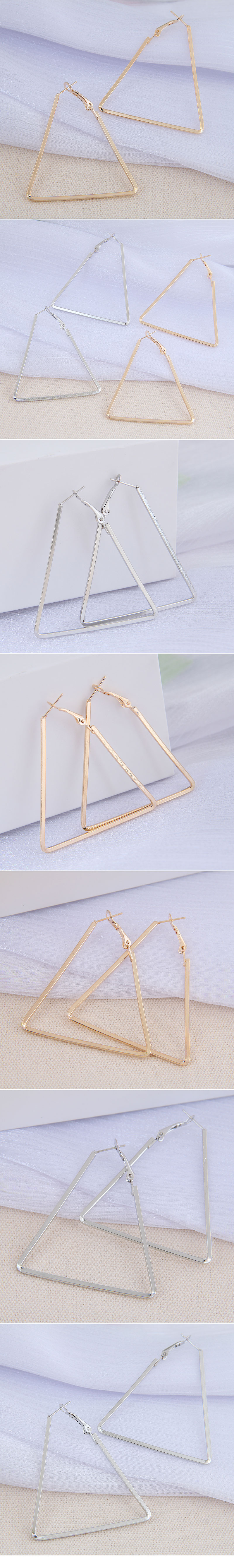 Fashion Metal Simple Triangle Style Earrings display picture 1