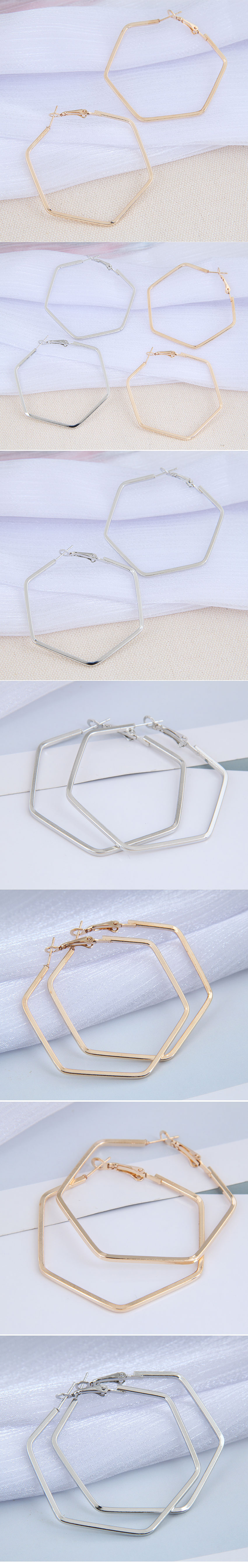 Fashion Metal Simple Polygonal Temperament Earrings display picture 1