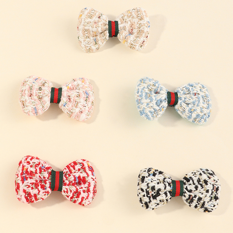 Cute New  Knitted Wool Bow Hairpins Set display picture 2