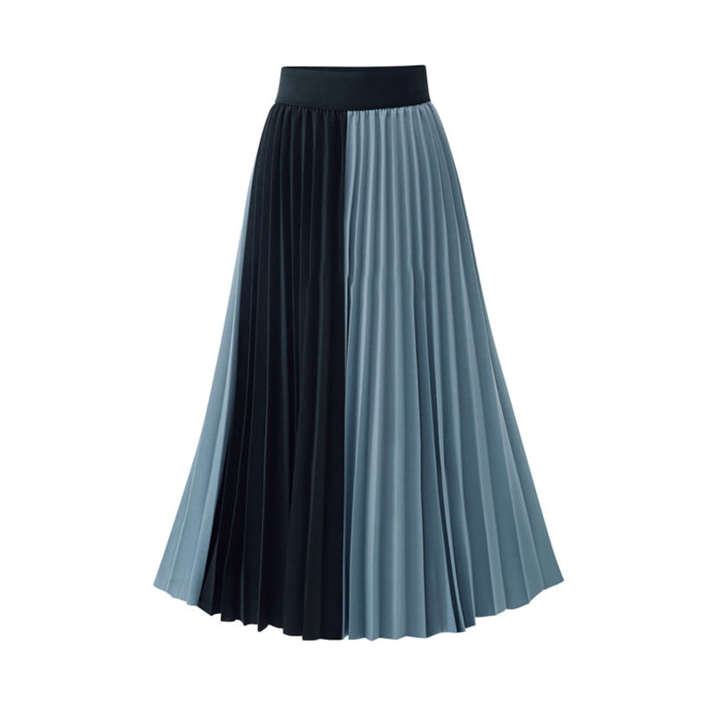 Chiffon Color Matching Pleated Skirt Fold Stitching Chiffon Skirt Skirt display picture 6