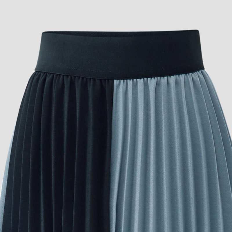 Chiffon Color Matching Pleated Skirt Fold Stitching Chiffon Skirt Skirt display picture 7