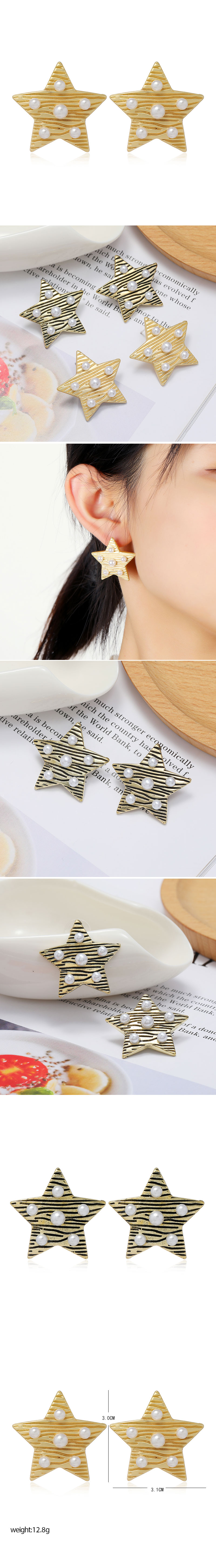 Fashion Metal Simple Retro Five-pointed Star Earrings display picture 1