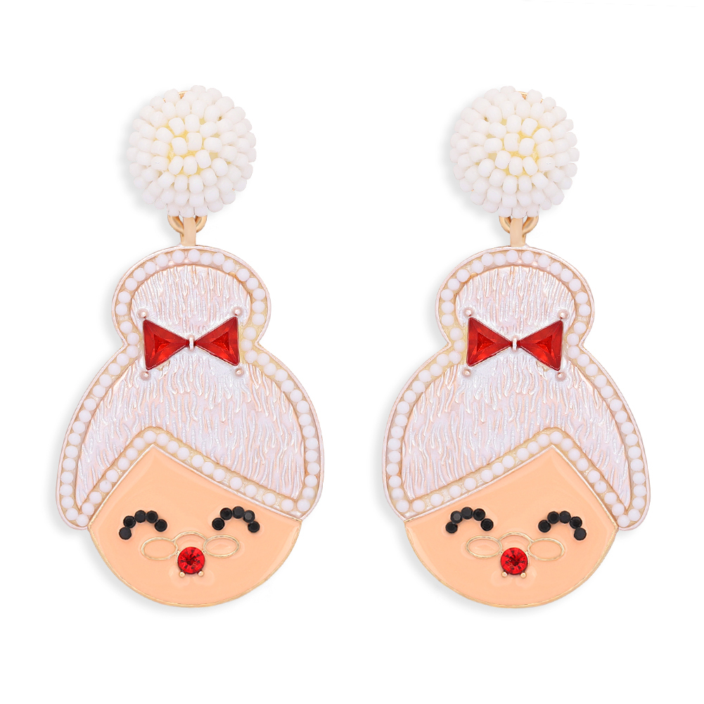 Christmas Grandmother Diamond Earrings display picture 2