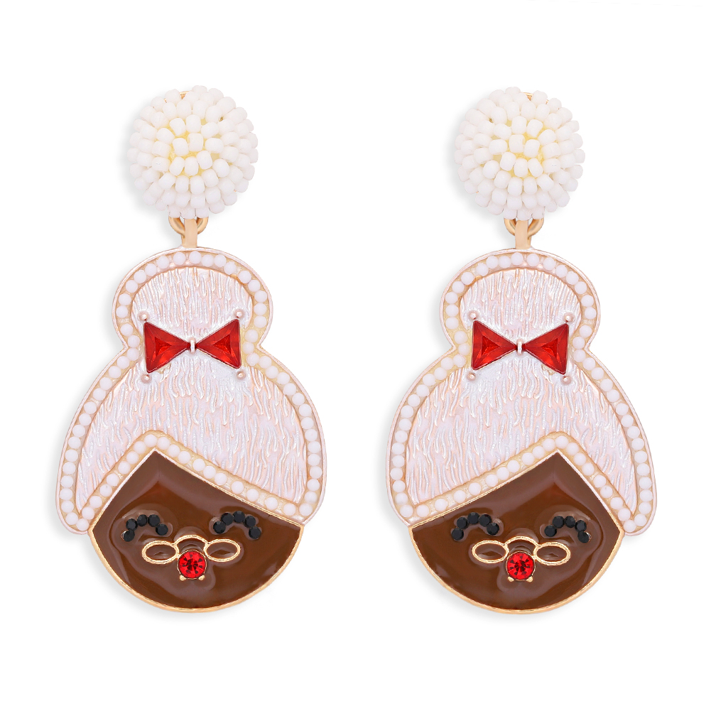 Christmas Grandmother Diamond Earrings display picture 3