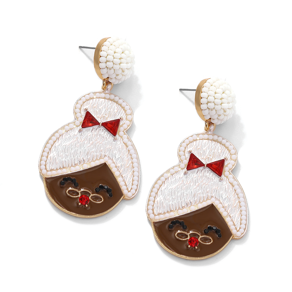 Christmas Grandmother Diamond Earrings display picture 7