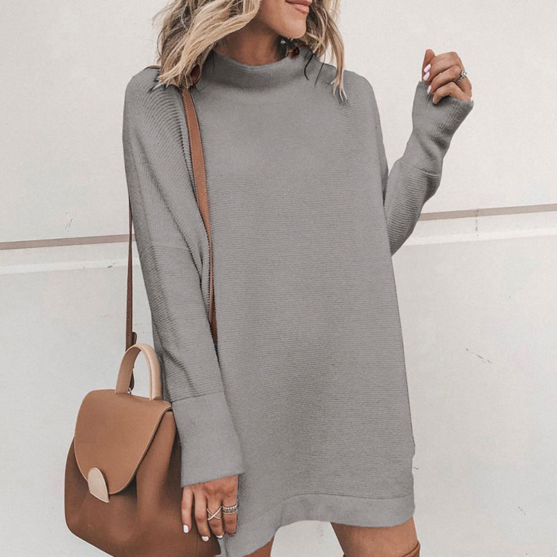 New  Long-sleeved Round Neck Women's Midi Dress display picture 5