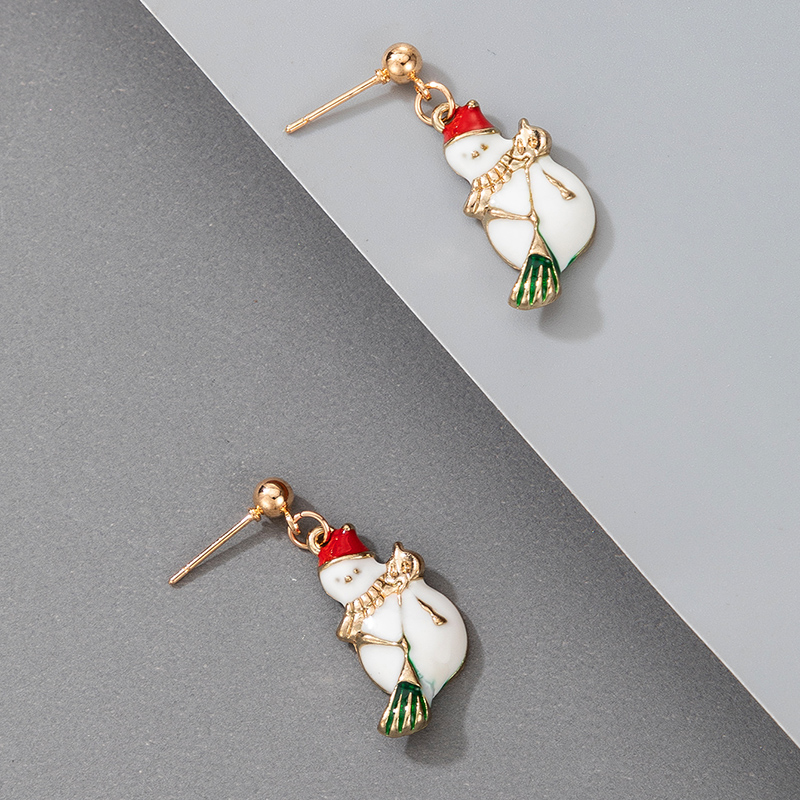 Boucles D&#39;oreilles Mode Mignon Bonhomme De Neige De Noël display picture 4