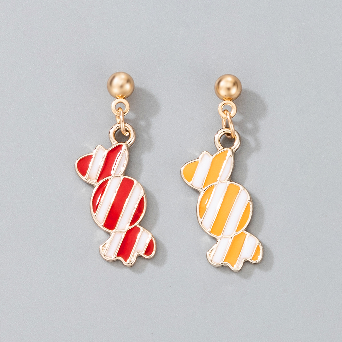 Adorables Boucles D&#39;oreilles Pendentif Bonbon Rouge Jaune display picture 3