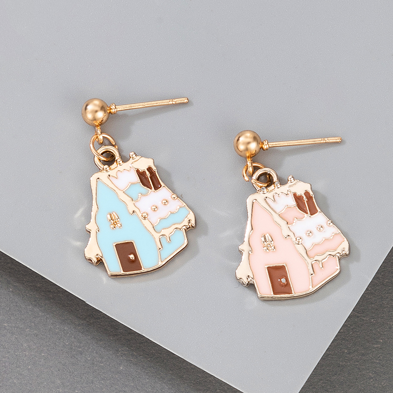 Cute Christmas House Pendant Earrings display picture 4