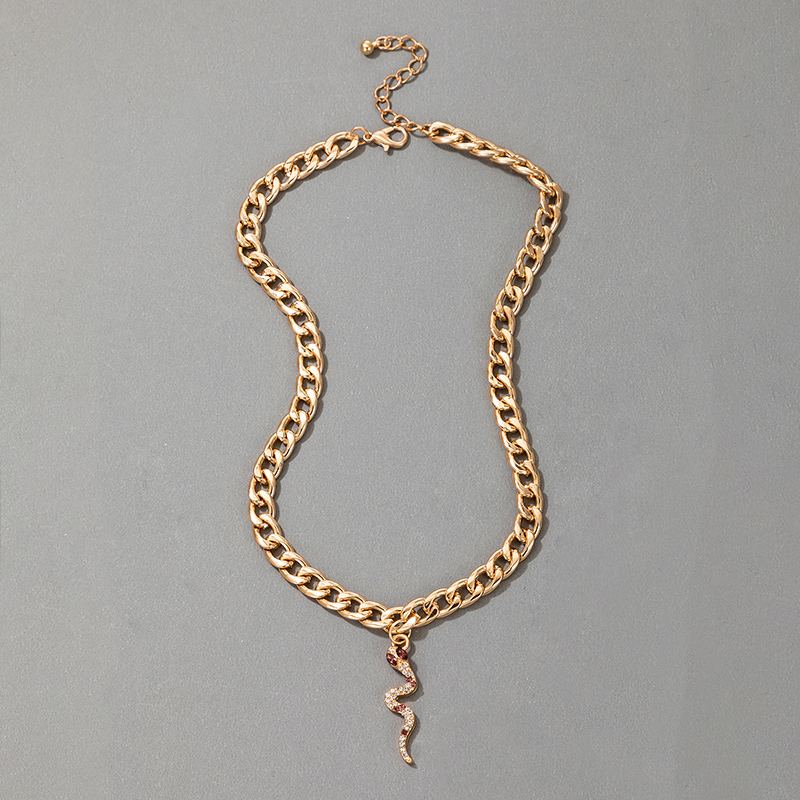 Collar Con Colgante De Diamantes En Forma De Serpiente display picture 2