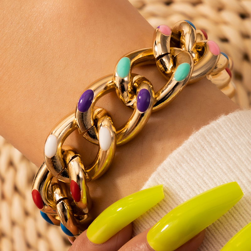 Thick Chain Adjustable Bracelet display picture 1