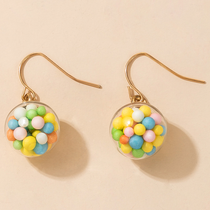Candy Bubble Glass Ball Pendant Earrings display picture 4