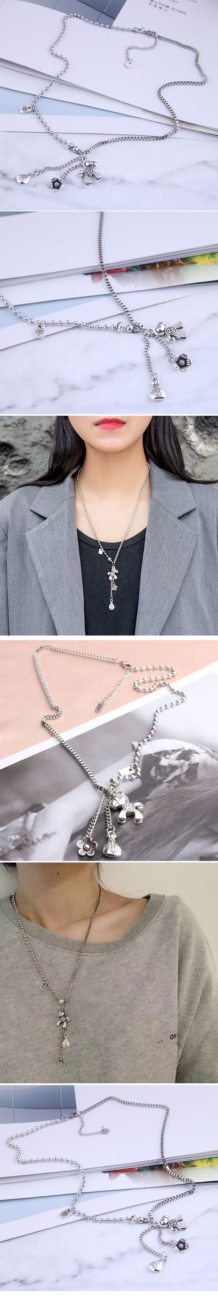Korean Steel Fashion  Simple  Long Necklace display picture 1