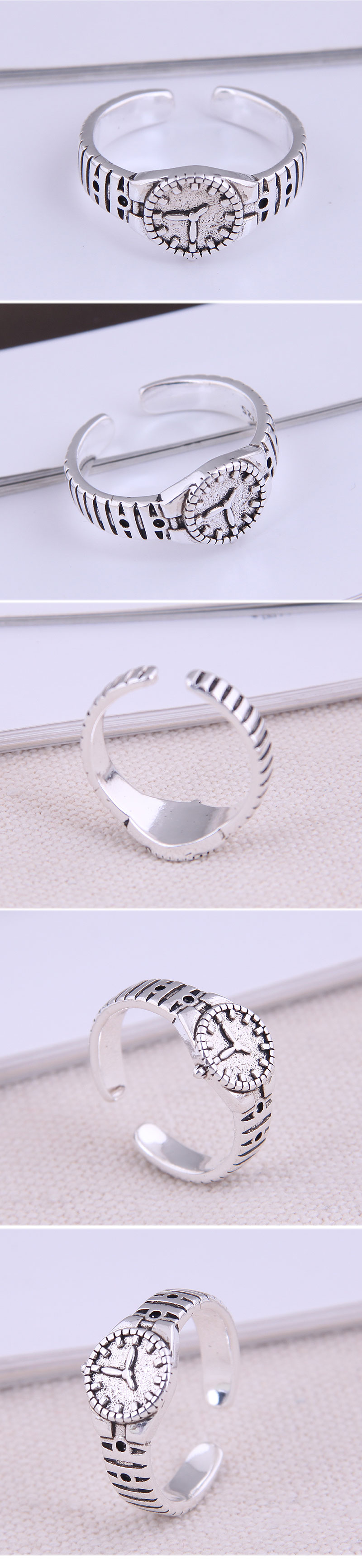 Korean Fashion Simple Retro Watch Opening Ring display picture 1