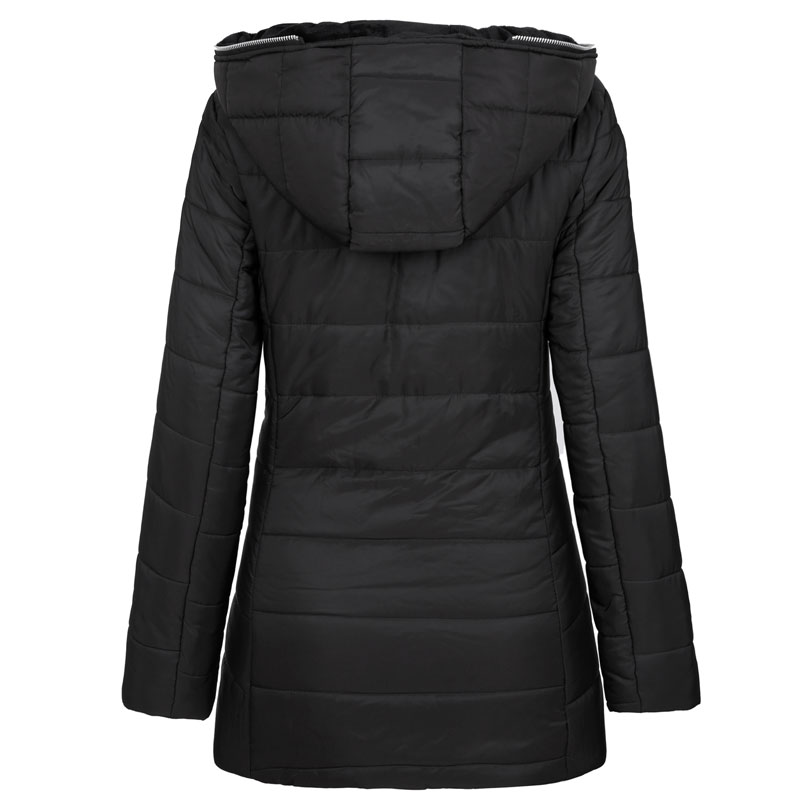 Hooded Long-sleeved Cotton Winter Long Zipper Jacket display picture 3