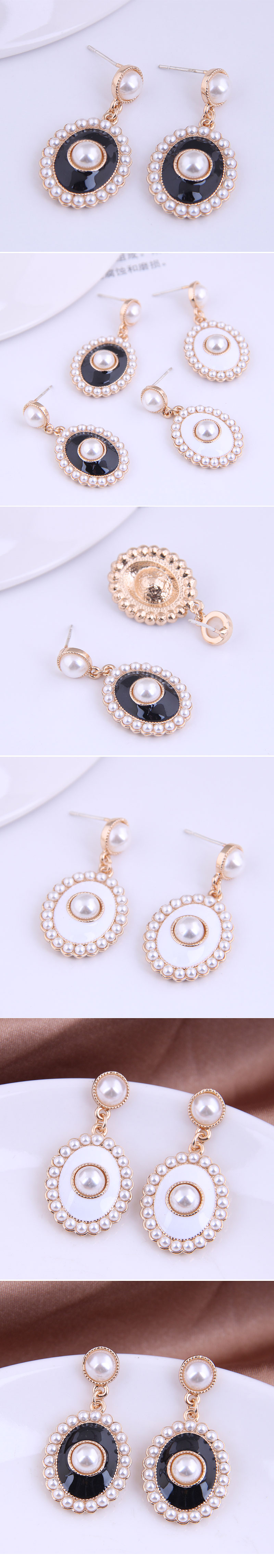 Korean Fashion Simple  Oval Shape Earrings display picture 1